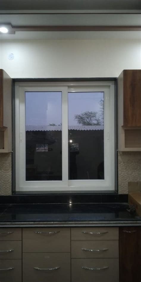 White Residential Upvc Sliding Window With Mosquito Net Thickness Of