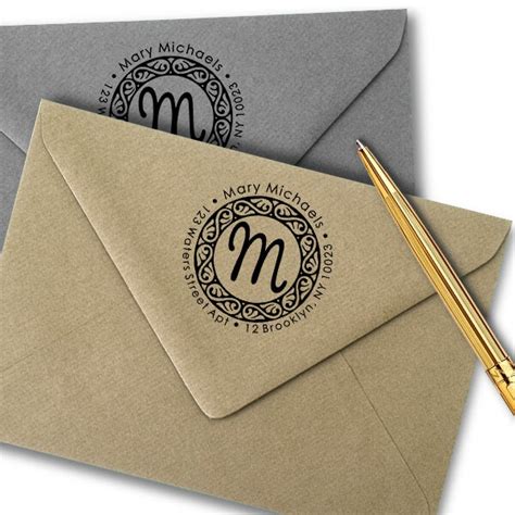 Decorative Monogram Personalized Address Stamp | HC Brands