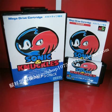 Sega MD Game Sonic Knuckles With Box And Manual For 16 Bit Sega MD