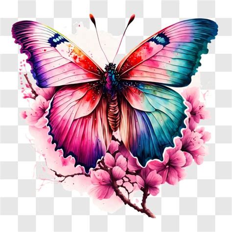 Descarga Mariposa Art Stica En Flores Png En L Nea Creative Fabrica