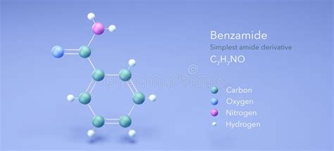 Benzamide Molecule Molecular Structures Amide Derivative 3d Model