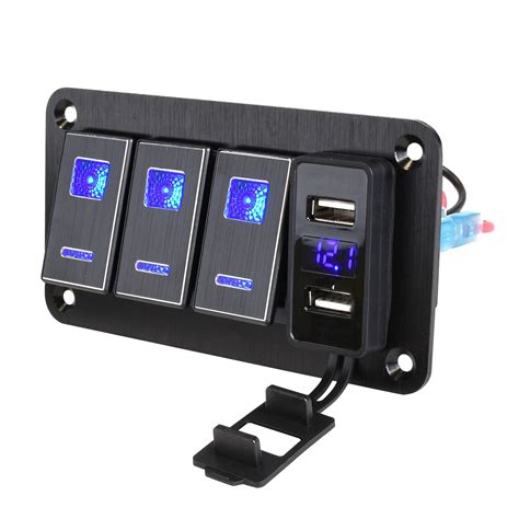 7gang Ge I Anahtar Paneli Ift USB Araba Deniz LED Rocker Anahtar Camper