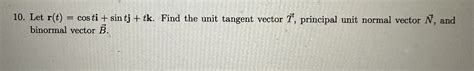 Solved Let R T Costi Sintj Tk Find The Unit Tangent