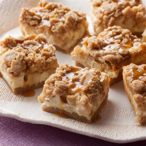 Caramel Apple Cheesecake Bars With Streusel Topping By Paula Deen Caramel Apple Cheesecake