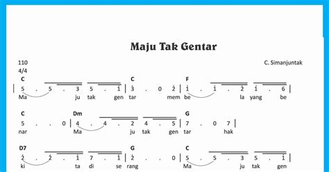 Not Angka Lagu Maju Tak Gentar - SEKITAR MUSIK