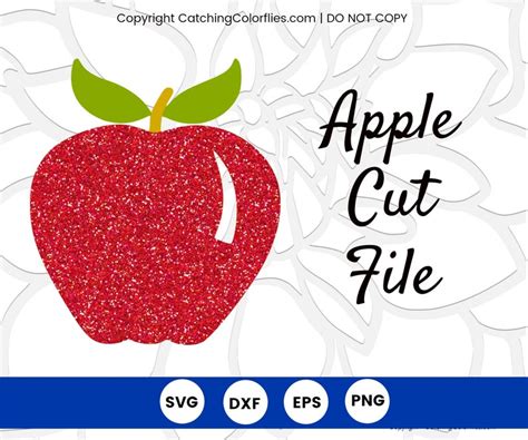 Teacher Apple Svg Cut File Monogram Apple Svg Glitter Apple Etsy