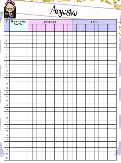 Lista De Asistencia Anual Ciclo Escolar 2022 2023 Artofit