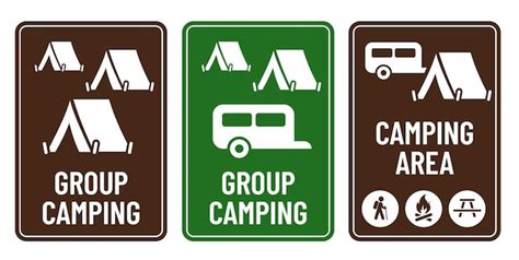 Premium Vector Group Camping Caravan Camping Camping Icons Print