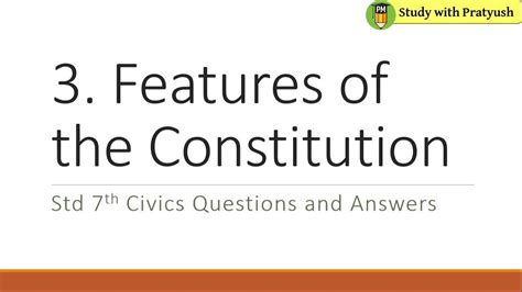 Std Th Civics Features Of The Constitution Questions And Answers