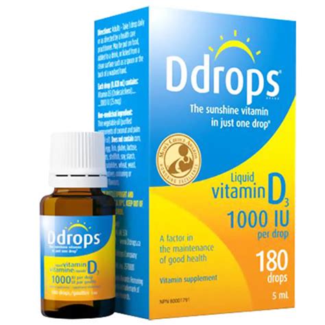 Ddrops Liquid Vitamin D3 1000 Iu Drops - 0.17 Oz, 180 Drops ...