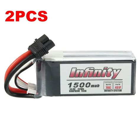 2PCS For Infinity 4S 14 8V 1500mAh 70C Graphene LiPo Battery XT60 Plug