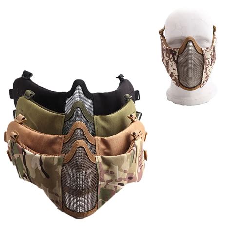 Airsoft Face Mask With Ear Mesh Face Breathable Mouth Mask Tactical