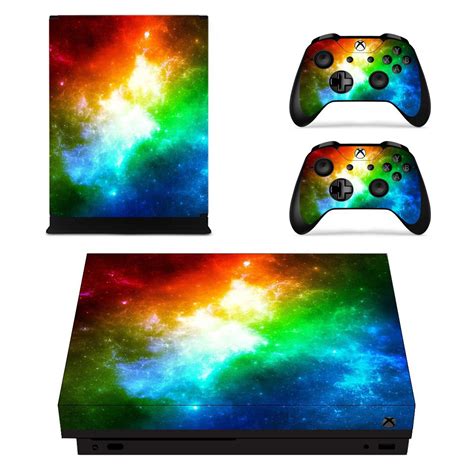 Galaxy Xbox One X Skin Decal For Console And 2 Controllers