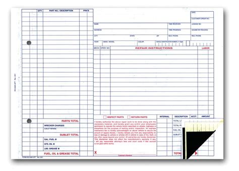 auto repair order form ro  pt  auto supplies  auto supplies
