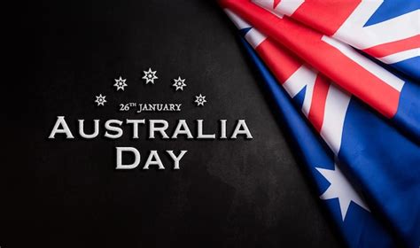 Feliz día de australia concepto bandera australiana sobre fondo de