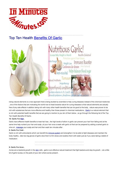 My Publications Top Ten Health Benefits Of Garlic Page 2 3