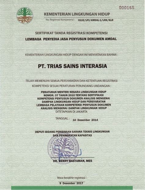 Pt Trias Sains Interasia Konsultan Lingkungan Dan Perizinan Jasa