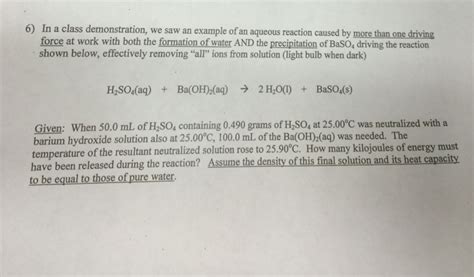 Solved In A Class Demonstration We Saw An Example Of An