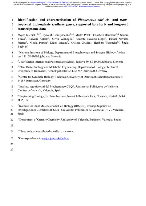 PDF Identification And Characterisation Of Planococcus Citri Cis And