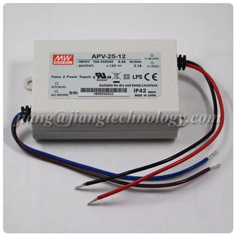 Meanwell Apv 25 12 25w 12v 2a Led Driver For Indoor Lighting Ac Dc 12v