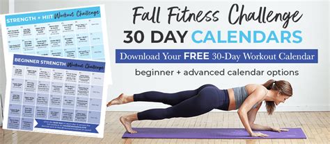 30 Day Fitness Challenge Workout Calendar Nourish Move Love