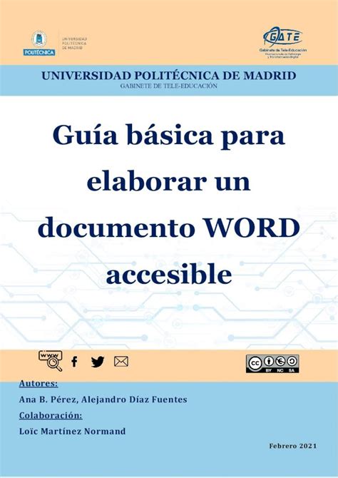 Pdf Gu A B Sica Para Elaborar Un Documento Word Accesible