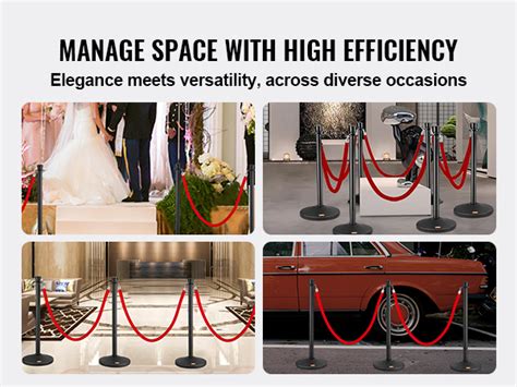 Vevor Stanchion Posts With Velvet Ropes Pack Crowd Control Stanchion