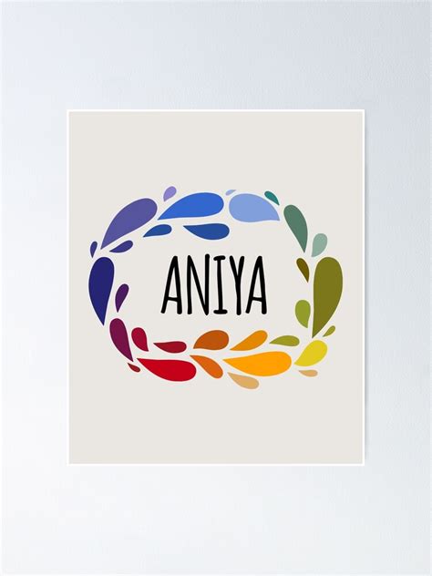 "Aniya Name Cute Colorful Gift Named Aniya" Poster for Sale by kindxinn ...