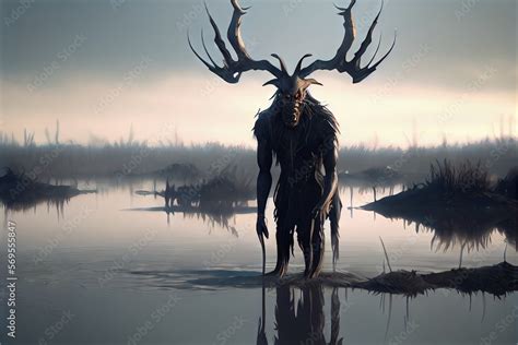 Wendigo With Antlers Character Design Concept Charac Ai Generated Art