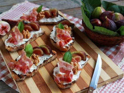 Bruschette Di Fichi E Bacon Croccante RicetteDalMondo