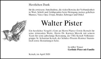 Traueranzeigen Von Walter Pfister Trauerportal Ihrer Tageszeitung