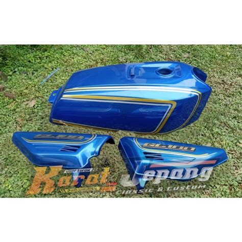 Jual Tangki Honda Gl Bahn Tebal Fullpress Detail Original Warna Biru