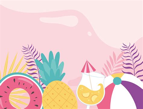 Cute Summer Vibes Background 2056253 Vector Art At Vecteezy