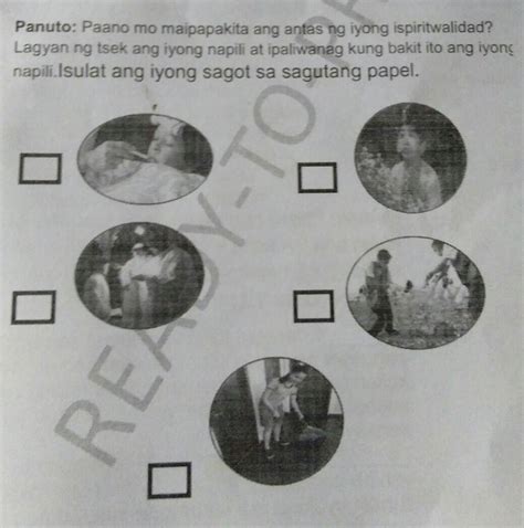 Panuto Paano Mo Maipapakita Ang Antas Ng Iyong Ispiritwalidad Lagyan