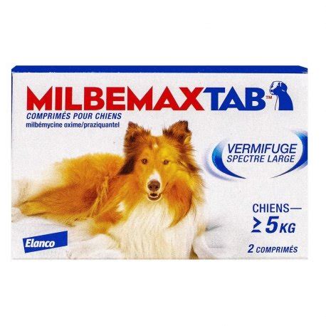 MilbemaxTab Vermifuge Spectre Large Chiens de Plus de 5kg 2 comprimés