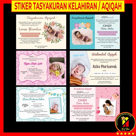 Jual Stiker Tasyakuran Kelahiran Aqiqah Selametan Custom Bahan Kertas