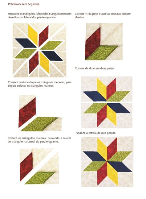 Como Fazer Estrela De 8 Pontas De Patchwork Reguas Para Patchwork