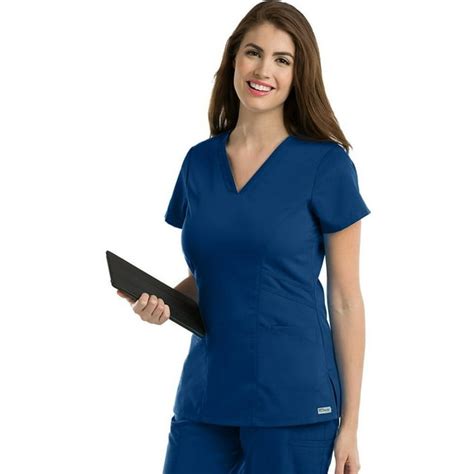 Barco Greys Anatomy Womens Mia Top V Neck Medical Scrub Top W 3 Pockets And Princess Seaming