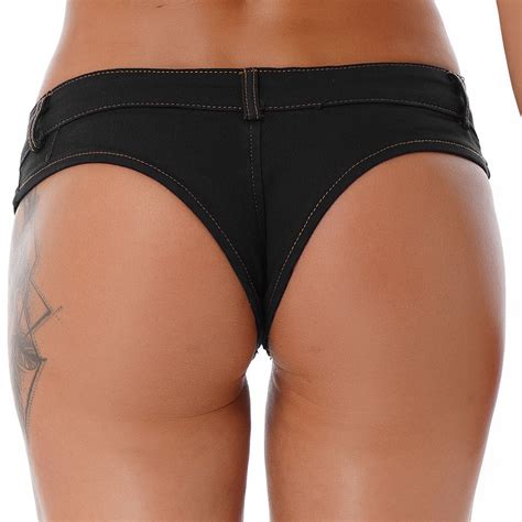 Us Women S Sexy Low Rise Cheeky Mini Denim Shorts Thongs Jean Shorts Hot Pants Ebay