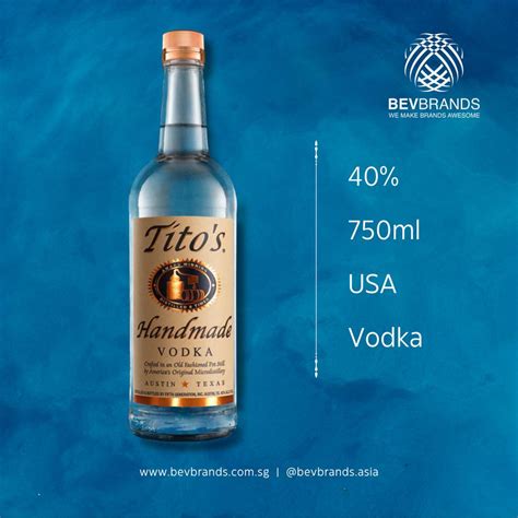 Tito S Handmade Vodka Glass Bottle 750 ML 40 Percent ABV Shopee