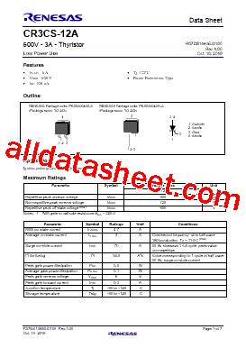 CR3CS 12A データシート PDF Renesas Technology Corp