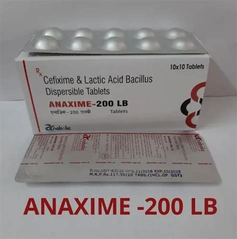 Allopathic Anaxime 200 LB Cefixime And Lactic Acid Bacillus Dispersible