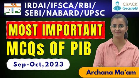 Most Important MCQS SEP OCT PIB For IRDAI IFSCA RBI SEBI NABARD UPSC