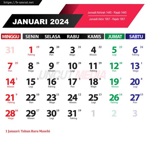 Kalender Tahun 2024 Lengkap Dengan Tanggal Merah Dan Cuti 44 Off