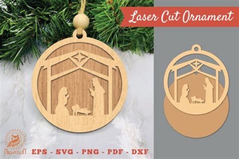 Nativity Laser Cut Ornament SVG 1 Graphic By NightSun Creative Fabrica