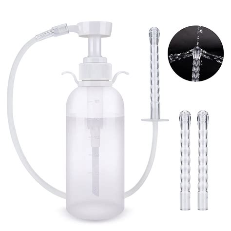 Ml Vaginal And Anal Douche Cleaner Kit Nozzle Tips Reusable Manual Enema For Water Colon