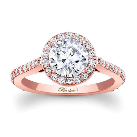 Barkev's Rose Gold Halo Engagement Ring 7933LP