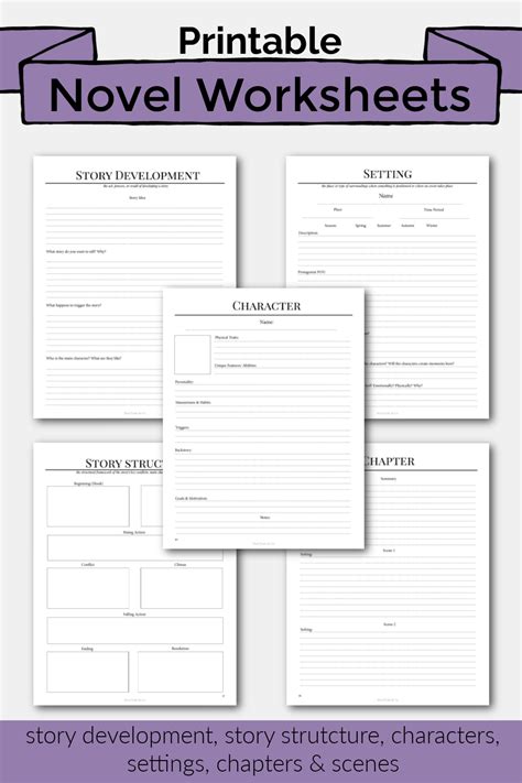 Novel Planning Worksheets Nanowrimo 30 Day Novel Worksheets Writing