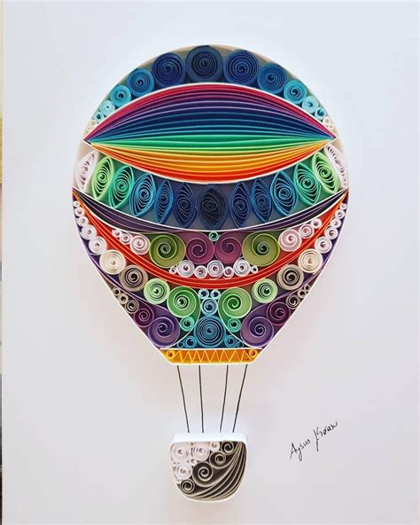 Quilled Paper Art Flying Balloon Unique Gift For Anniversary Etsy