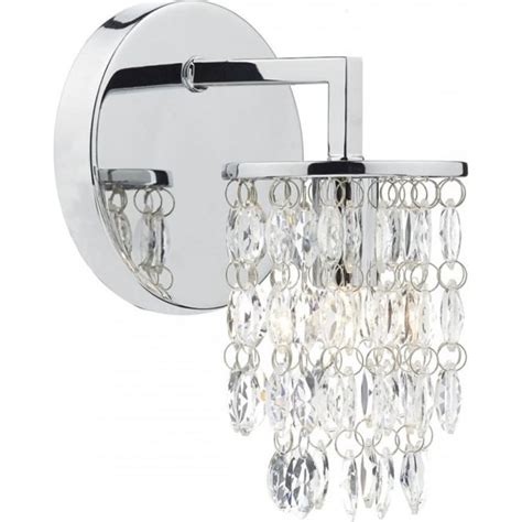 Dar Lighting Nia0750 Niagra Single Light Switched Wall Fitting With Polished Chrome Frame N15170